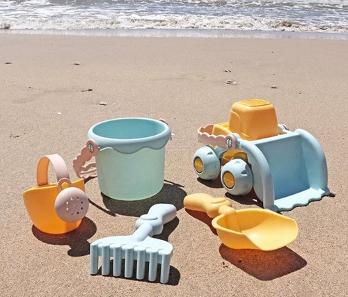 ست وسایل شن بازی کودکان وارداتی/ 6 تیکه / دارای کیسه